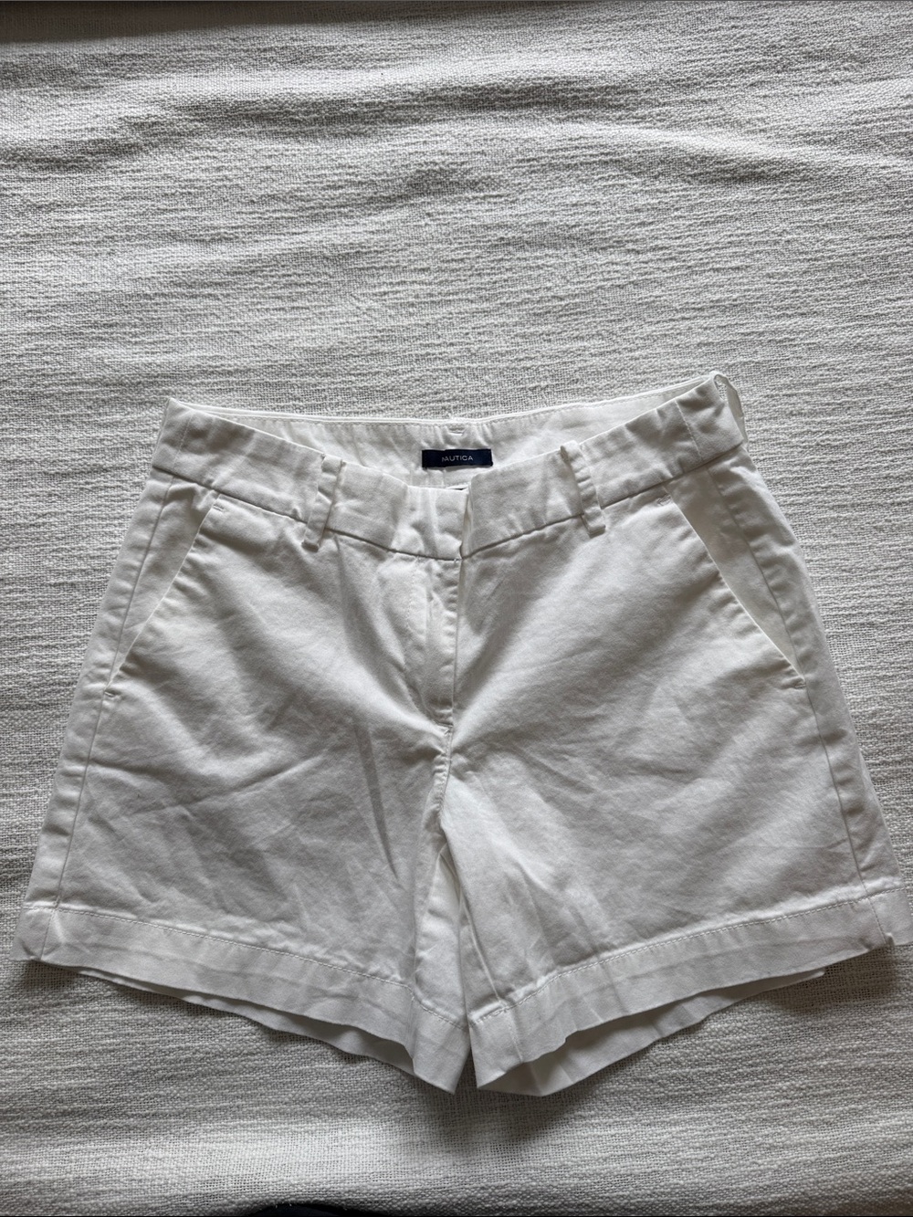 Nautica Women's White Linen-Blend Bermuda Shorts